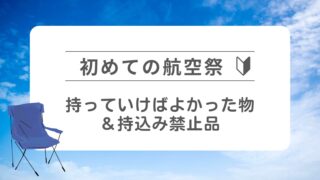 【初めての航空祭】持っていけばよかった物＆持込み禁止品